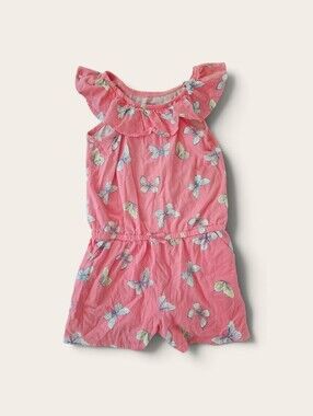 Carter's Coral Pink Butterfly Romper